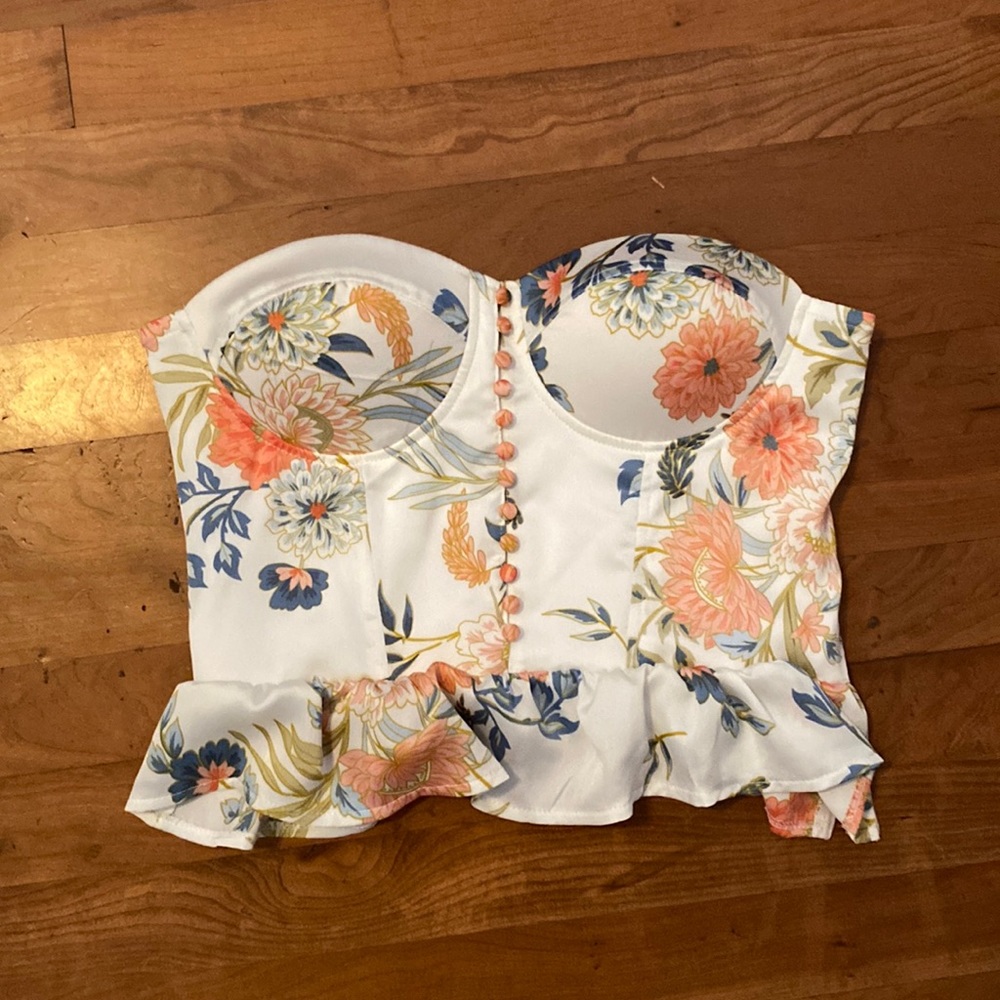 Superdown cropped strapless top